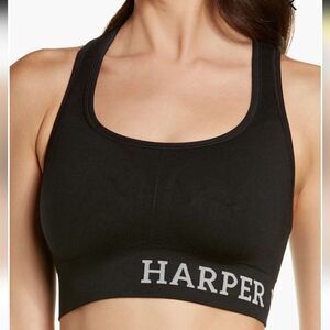 NWT Harper Wilde Move Racerback Sports Bra Size Small In Black